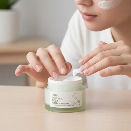 Crema Facial De Ácido Salicílico Acne Piel Grasa Sadoer