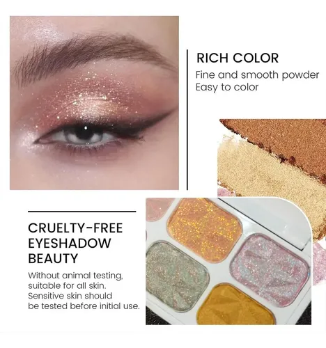 Paleta De Sombras Con 8 Colores Y Brillo, Maquillaje