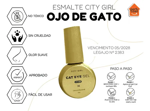 Kit Uñas Polygel Esculpidas Esmaltado Semipermanente Cat Eye