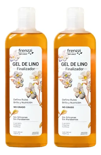 Kit 2 Gel Finalizador Rulos Gel De Lino 350ml Frenzzi