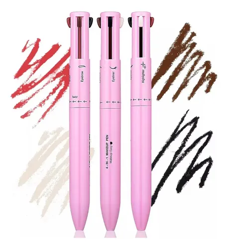 Delineador 4 En 1 P/maquillaje Cejas Labios Ojos Highlight Rosa