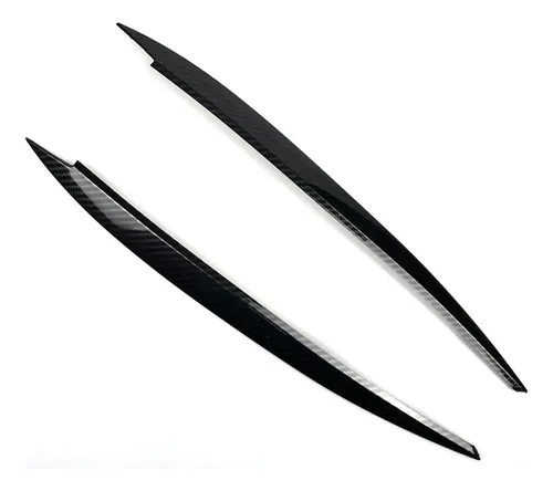 2 Uds Pegatinas De Cejas De Faro Delantero Negro Brillante