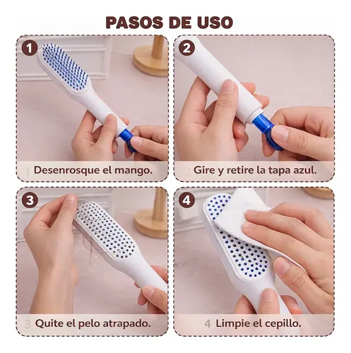 Peine Retractil Cabello Antiestatico Desenredante Premium