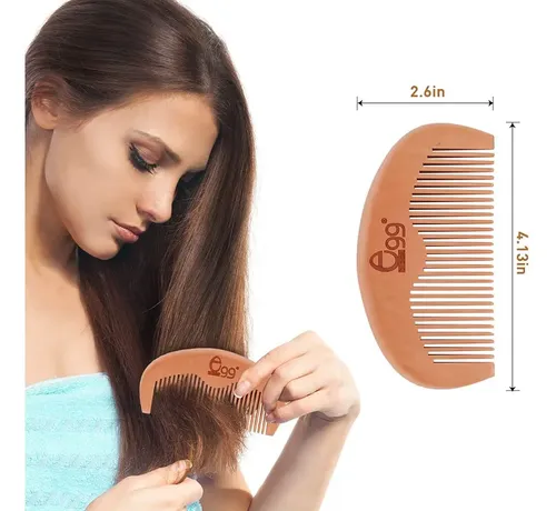Cepillo Desenredante Con Forma De Huevo Negro Para Mujeres Y