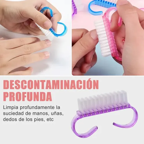 Kit 20 Limas Mini Esponja Para Uñas + 20 Cepillos