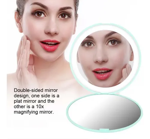 Espejo De Maquillaje Led Con Aumento De 10x, Portátil