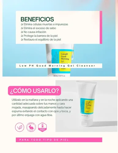 Cosrx Low Ph Good Morning Gel Limpiador en Espuma 150ml