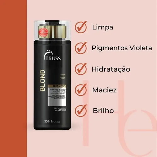 Shampoo Truss Professional Blond Blond Shampoo en garrafa de 300mL de 300g