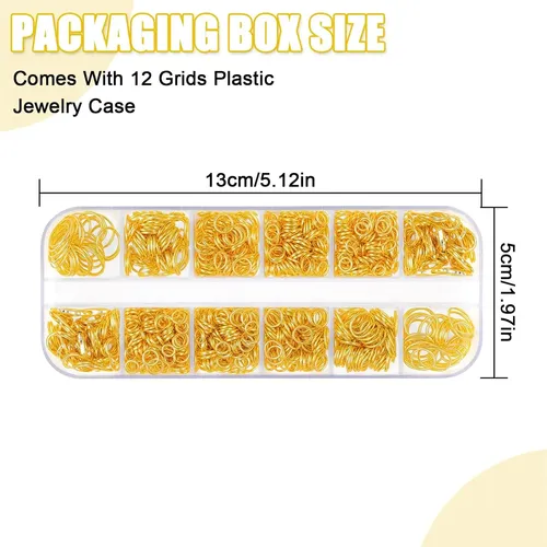 Kit De Anillos De Salto Dorados De 1200 Peniques Con Alicate