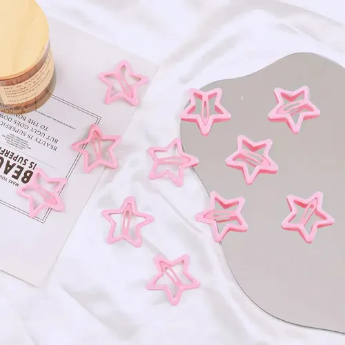 Broche Estrella For Cabello, Pinzas De Pelo Pc Rosa