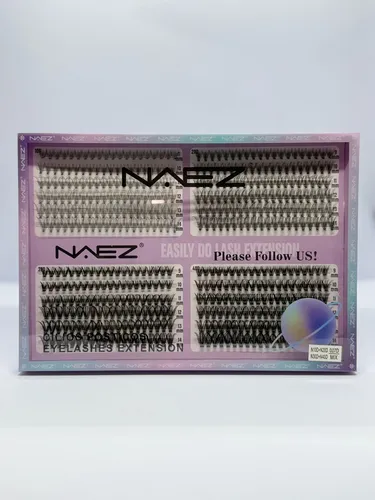 Set Pestañas Postizas Naez 10 20 30 40p Mix 9-14mm Cluster