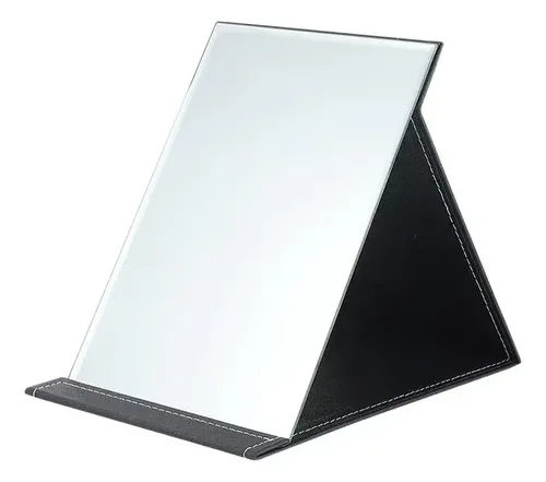 Espejo De Maquillaje Plegable Moderno, Negro, 12x1x17 Cm