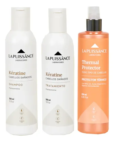 Shampoo Y Enjuague Keratina + Protector Térmico La Puissance