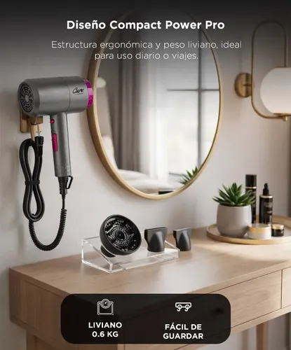 Secador De Pelo Iónico Care By Gadnic Frio Calor Power Pro