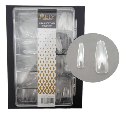 Tips Uñas Postizas Coffin Soft Gel 500 Unidades Mely Manicuria