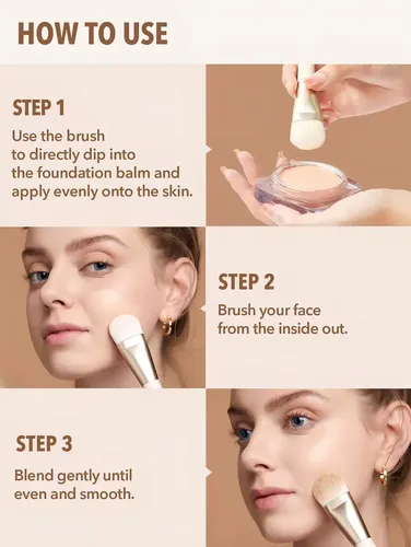 Brocha de Rostro Sheglam Shein Base Plana Blanco Mango Plástico