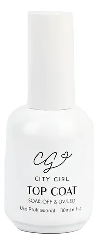 Top Coat City Girl 30ml Semipermanente Uv Profesional Transparente