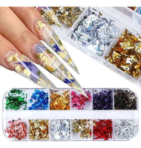 K Hojuelas De Lámina Dorada For Uñas, Manualidades Y