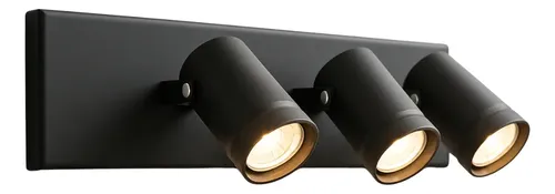 Aplique de pared para baño iluminacion baño interior Ilunor + 3 led incluido – Negro
