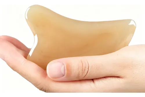 Tabla De Resina Gua Sha Con Bordes Rojos Para Un Masaje Suav