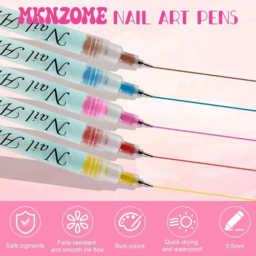 Set 12 Marcadores Para Uñas Colores Impermeables Secado Rá