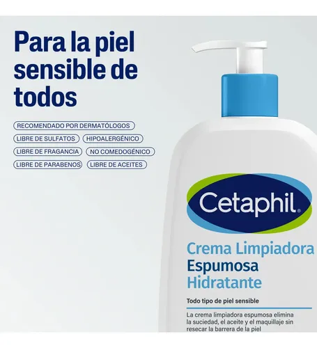 Crema Limpiadora Espumosa Hidratante Cetaphil X 473 Ml Sensible Día/noche