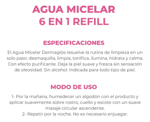 Dermaglós Facial Agua Micelar Refill 200 Ml