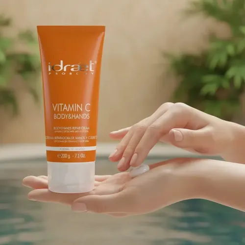 Crema para cuerpo Idraet Vitamina C Body Hands en pote de 200mL/200g