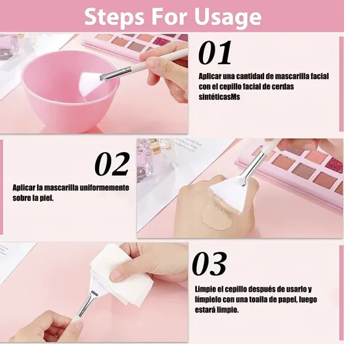 40× Cepillos De Abanico Pinceles For Máscara Facial