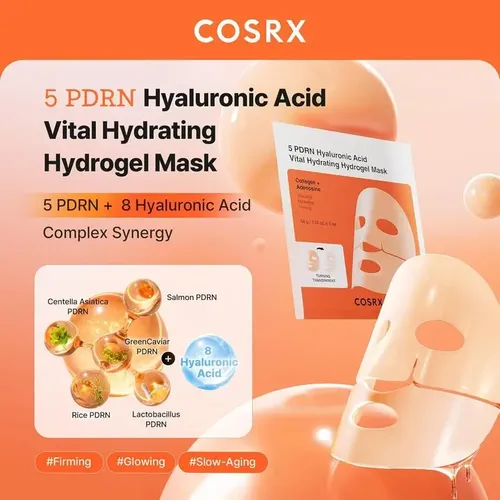 Cosrx 5 Pdrn Hyaluronic Acid Vital Hydrogel Mask 34g X 3 Todo Tipo De Piel