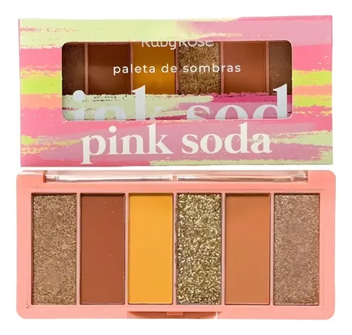 Paleta Sombras Matte Shimmer Glitter Pink Soda Ruby Rose