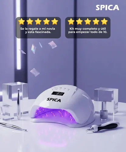 Cabina Led De Uñas 54w Spica Luz Uv Secador Manos Pies Color Blanco
