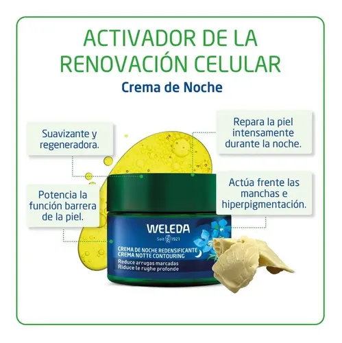 Crema De Noche Redensificante Weleda 40 Ml Tipo De Piel Normal