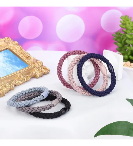 12 Lazos De Algodón Trenzados For El Cabello, Gomas