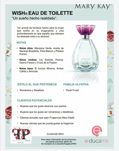 Wish. Fragancia Femenina Mary Kay. Eau De Toilette. 60ml
