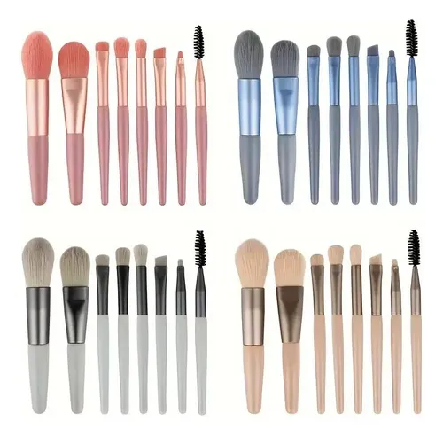 Set De Brochas De Maquillaje Con Funda Portátil,;