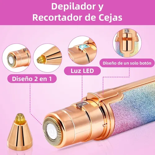 Depiladora Facial 2en1 Usb Recargable Sin Dolor Impermeable