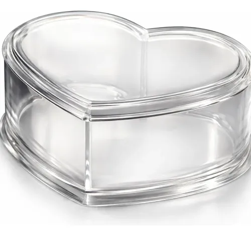 Caja Maquillaje Corazon Con Tapa Organizador Acrilico Mihaus
