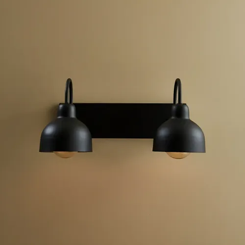Aplique de pared 2 luces estilo industrial | Lámpara hierro negro pintado a horno | Rosca E27 apto LED | Ideal baño, espejo o pasillo | Diseño moderno y robusto | Hecho en Argentina | Venzar Deco