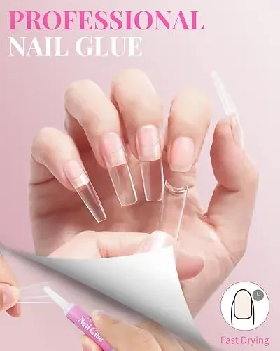Morgles Uñas Postizas Acrilicas 500 Piezas Cuadradas Media