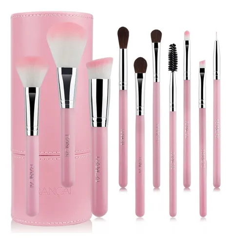 Set De 10 Pinceles De Maquillaje Con Estuche