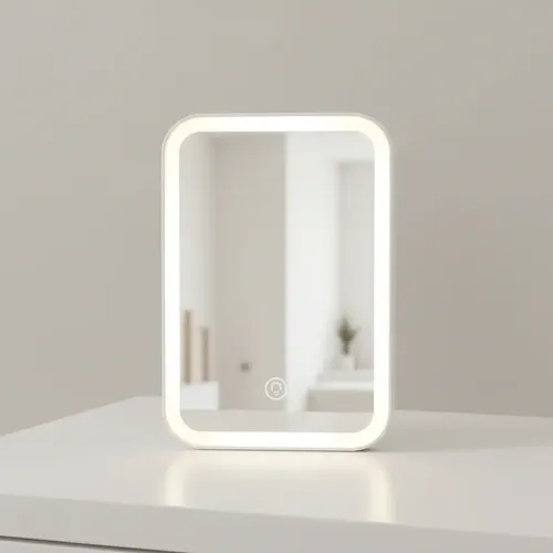 Espejo Con Luz Led Táctil 3 Tonos Ajustable Usb