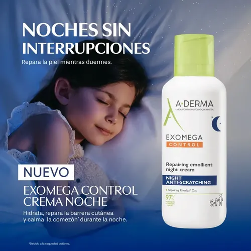 Crema Hiratante Corporal Emoliente A-Derma Exomega Control para Piel Atópica y Piel Seca Crema de Noche que Ayuda a Calmar la Piel Ideal para Skincare Diario Absorción Rápida con Avena 400ml