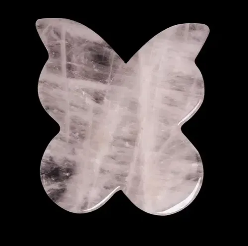 Herramienta Gua Sha Con Forma De Mariposa De Cuarzo Rosa Nat