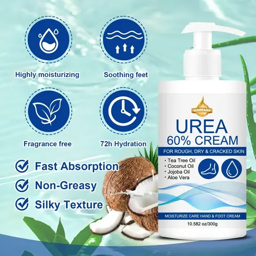 Crema Urea 60% Manos Y Pies Piel Seca Y Agrietada 300g Coconut Oil