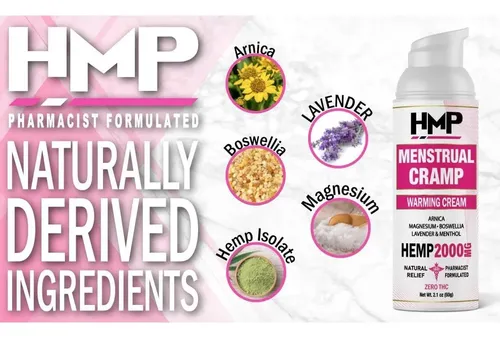 Crema De Cáñamo Para Calambres Menstruales 2000mg Con