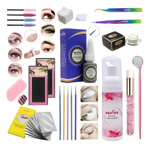 Kit Completo P Extensiones Pestañas Calidad Navina Pegamento