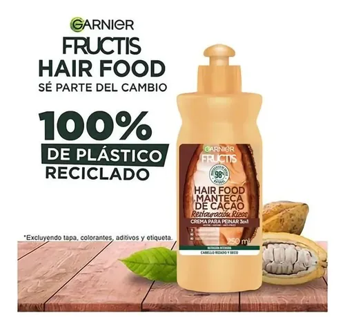 Crema Para Peinar Garnier Fructis Hair Food Manteca De Cacao