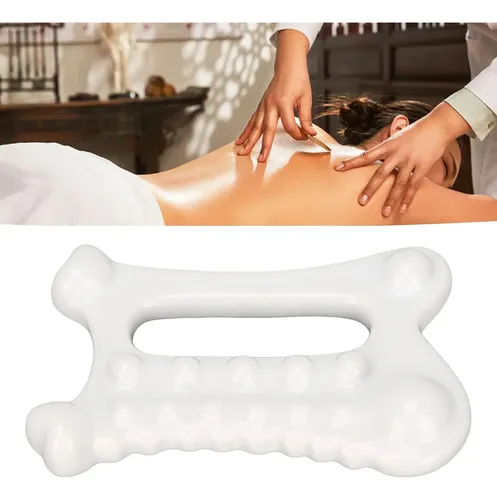 Herramienta De Masaje De Cerámica Gua Sha, Blanca