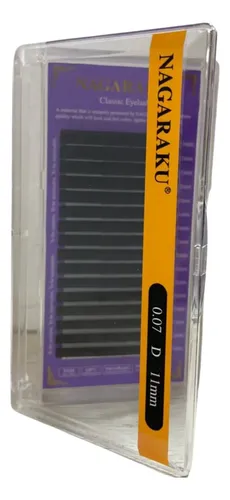 Kit Nagaraku Extensiones De Pestañas Clásicas 0.07 Curva D Largos 10 Al 12 Mm